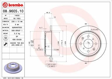 Bremžu diski BREMBO 08.9605.10 1