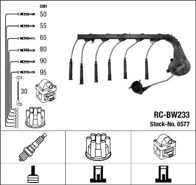 Augstsprieguma vadu komplekts NGK 0577 1