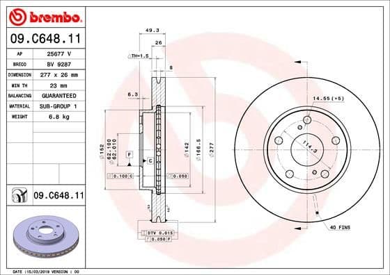 Bremžu diski BREMBO 09.C648.11 1