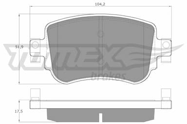 Bremžu uzliku kompl., Disku bremzes TOMEX Brakes TX 17-32 1