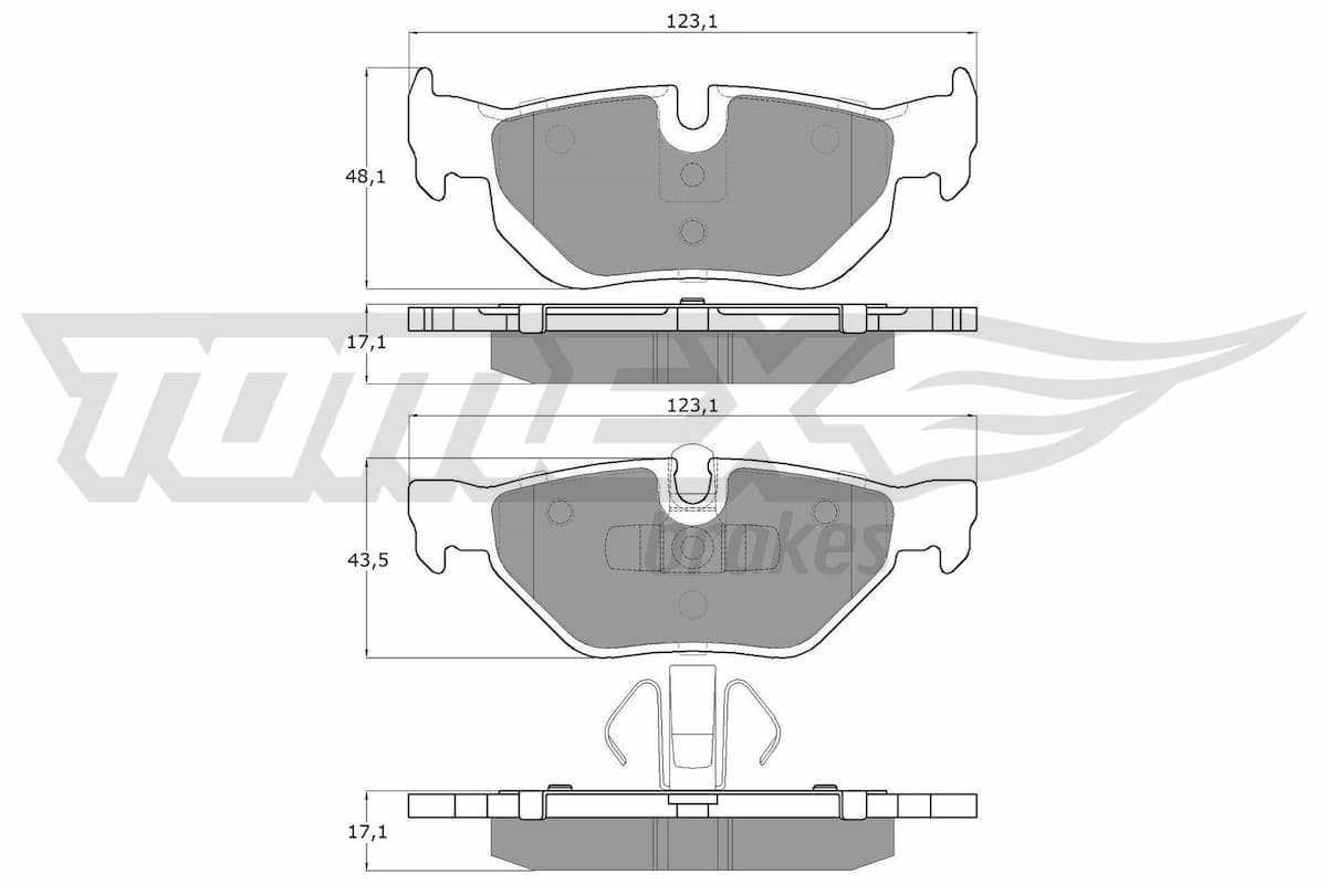 Bremžu uzliku kompl., Disku bremzes TOMEX Brakes TX 14-36 1