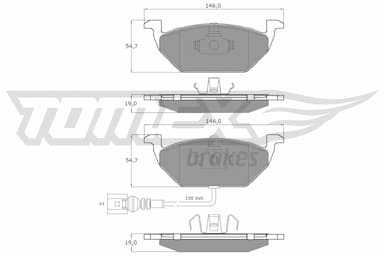 Bremžu uzliku kompl., Disku bremzes TOMEX Brakes TX 12-11 1