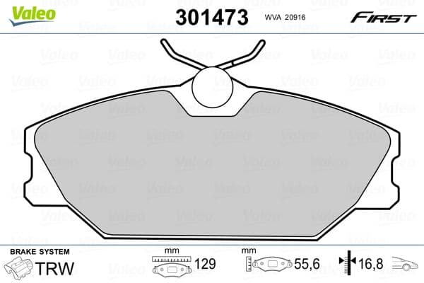 Bremžu uzliku kompl., Disku bremzes VALEO 301473 1