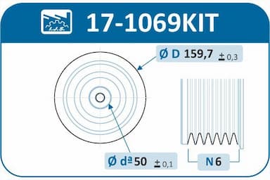 Siksnas skriemeļa komplekts, Kloķvārpsta IJS GROUP 17-1069KIT 2