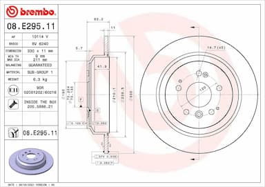 Bremžu diski BREMBO 08.E295.11 1