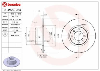 Bremžu diski BREMBO 08.2559.24 1