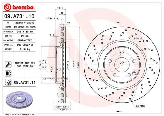 Bremžu diski BREMBO 09.A731.11 1