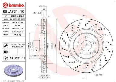 Bremžu diski BREMBO 09.A731.11 1