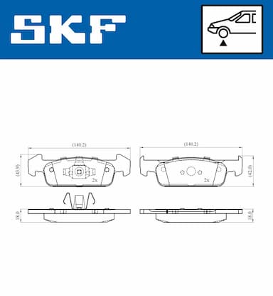 Bremžu uzliku kompl., Disku bremzes SKF VKBP 80376 2