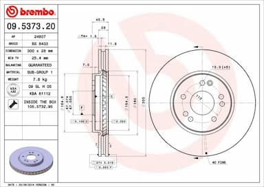 Bremžu diski BREMBO 09.5373.20 1