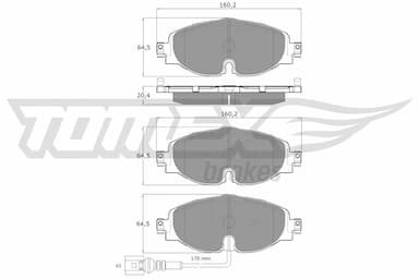 Bremžu uzliku kompl., Disku bremzes TOMEX Brakes TX 16-97 1