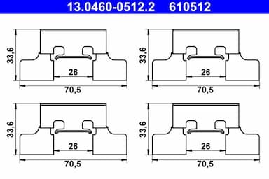 Piederumu komplekts, Disku bremžu uzlikas ATE 13.0460-0512.2 1