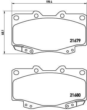 Bremžu uzliku kompl., Disku bremzes BREMBO P 83 069 1