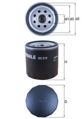 Eļļas filtrs MAHLE OC 272 1