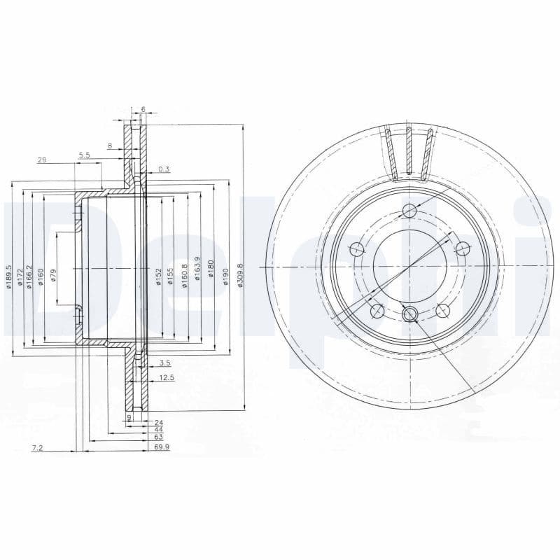 Bremžu diski DELPHI BG3870 1