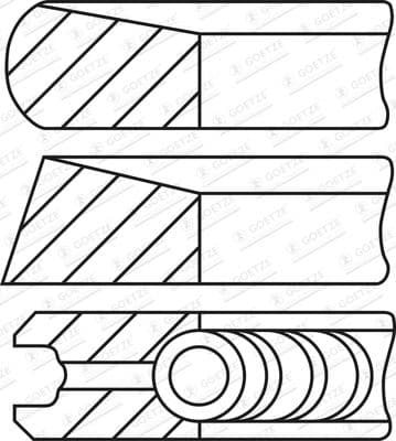 Virzuļa gredzenu komplekts GOETZE ENGINE 08-448600-00 2