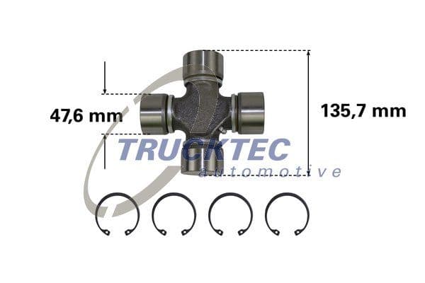 Šarnīrs, Garenvārpsta TRUCKTEC AUTOMOTIVE 05.34.008 1