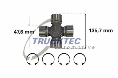 Šarnīrs, Garenvārpsta TRUCKTEC AUTOMOTIVE 05.34.008 1