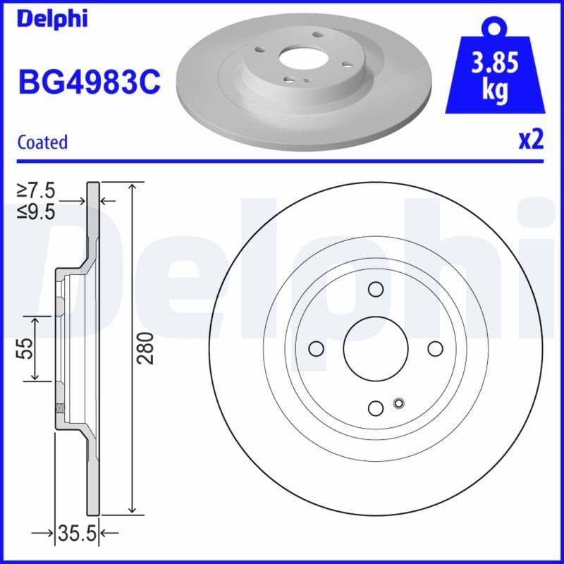 Bremžu diski DELPHI BG4983C 1