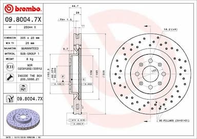 Bremžu diski BREMBO 09.8004.7X 1