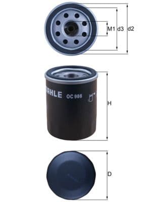 Eļļas filtrs MAHLE OC 986 1