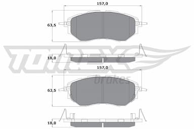 Bremžu uzliku kompl., Disku bremzes TOMEX Brakes TX 15-54 1