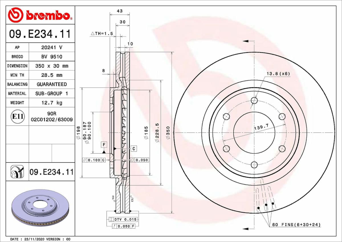 Bremžu diski BREMBO 09.E234.11 1