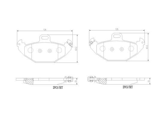 Bremžu uzliku kompl., Disku bremzes BREMBO P 68 021 1