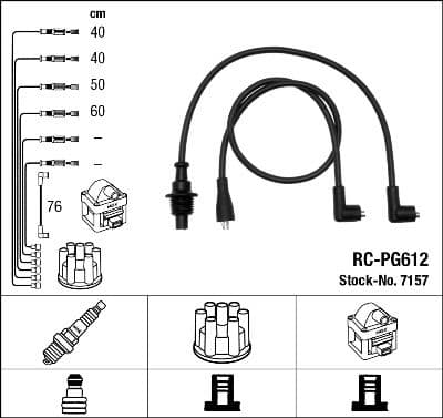 Augstsprieguma vadu komplekts NGK 7157 1