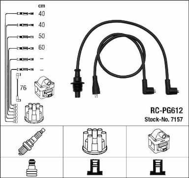 Augstsprieguma vadu komplekts NGK 7157 1