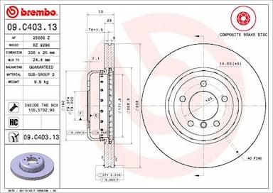 Bremžu diski BREMBO 09.C403.13 1