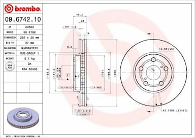 Bremžu diski BREMBO 09.6742.10 1