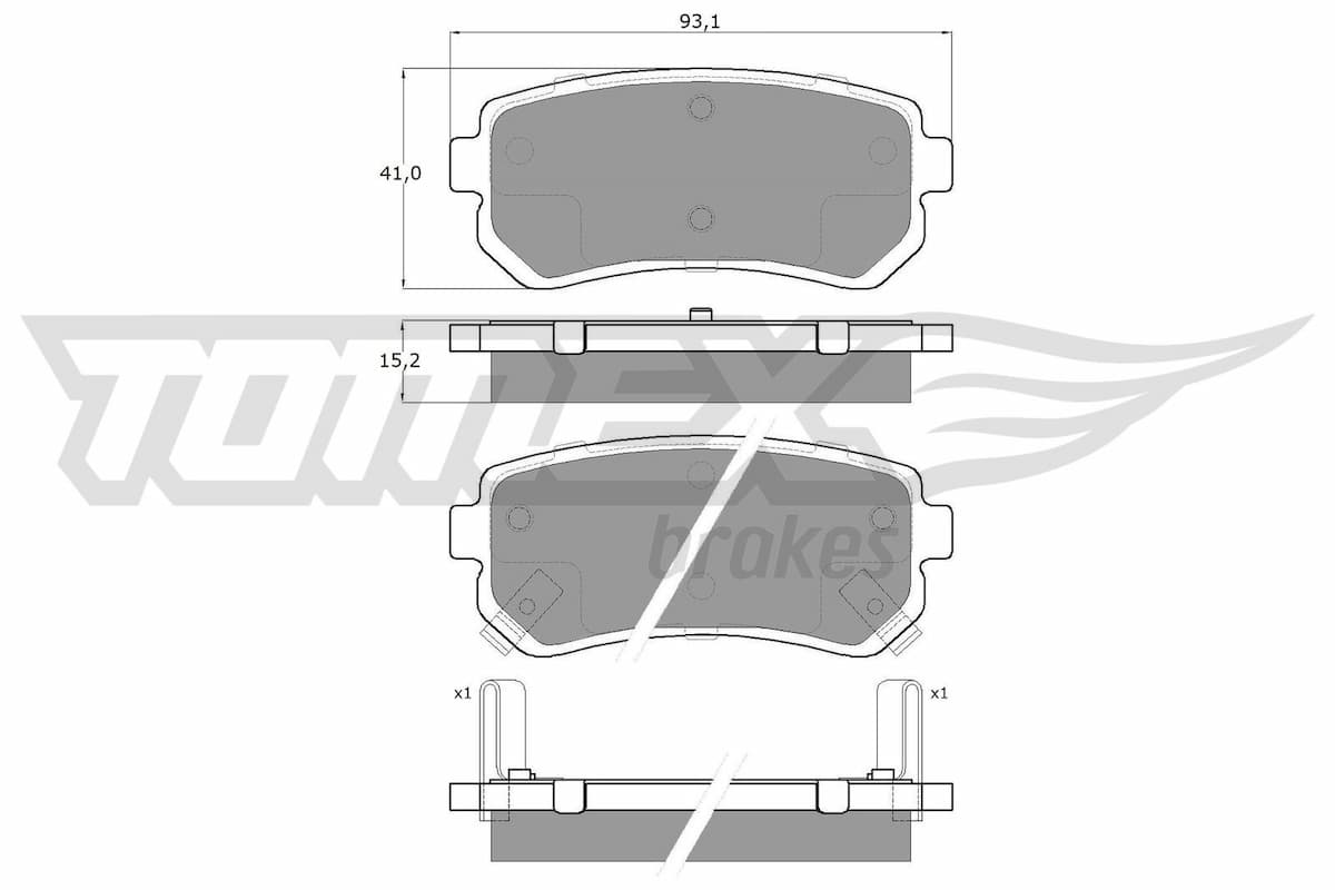 Bremžu uzliku kompl., Disku bremzes TOMEX Brakes TX 15-66 1