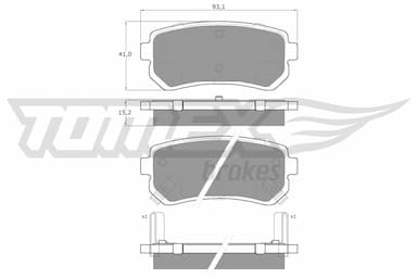 Bremžu uzliku kompl., Disku bremzes TOMEX Brakes TX 15-66 1