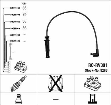 Augstsprieguma vadu komplekts NGK 8266 1