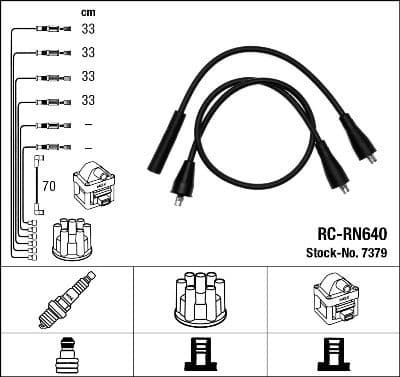 Augstsprieguma vadu komplekts NGK 7379 1