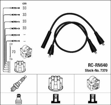 Augstsprieguma vadu komplekts NGK 7379 1