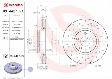 Bremžu diski BREMBO 09.A427.2X 1