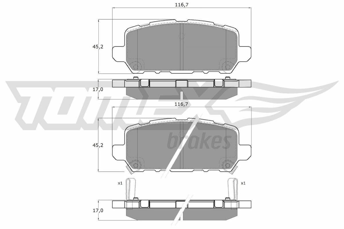 Bremžu uzliku kompl., Disku bremzes TOMEX Brakes TX 19-99 1