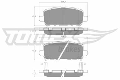 Bremžu uzliku kompl., Disku bremzes TOMEX Brakes TX 19-99 1