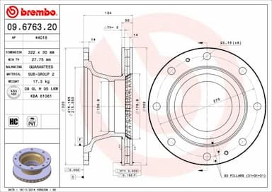 Bremžu diski BREMBO 09.6763.20 1