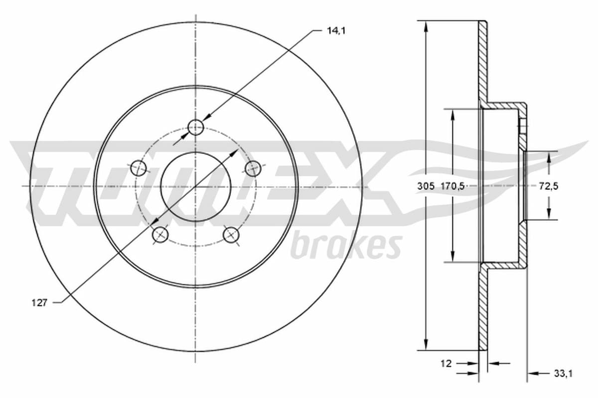 Bremžu diski TOMEX Brakes TX 73-78 1