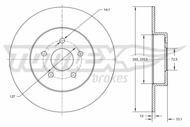 Bremžu diski TOMEX Brakes TX 73-78 1