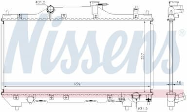 Radiators, Motora dzesēšanas sistēma NISSENS 64640A 5