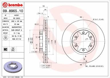 Bremžu diski BREMBO 09.8965.10 1