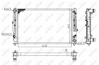 Radiators, Motora dzesēšanas sistēma NRF 519504A 1