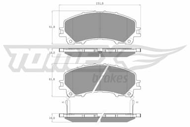 Bremžu uzliku kompl., Disku bremzes TOMEX Brakes TX 18-99 1