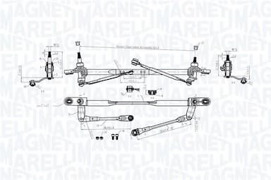 Stiklu tīrītāja sviru un stiepņu sistēma MAGNETI MARELLI 064011002010 2