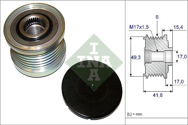 Ģeneratora brīvgaitas mehānisms INA 535 0193 10 1