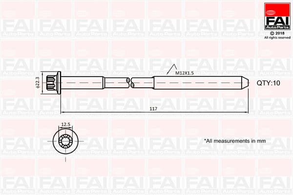 Cilindru galvas skrūvju komplekts FAI AutoParts B1018 1